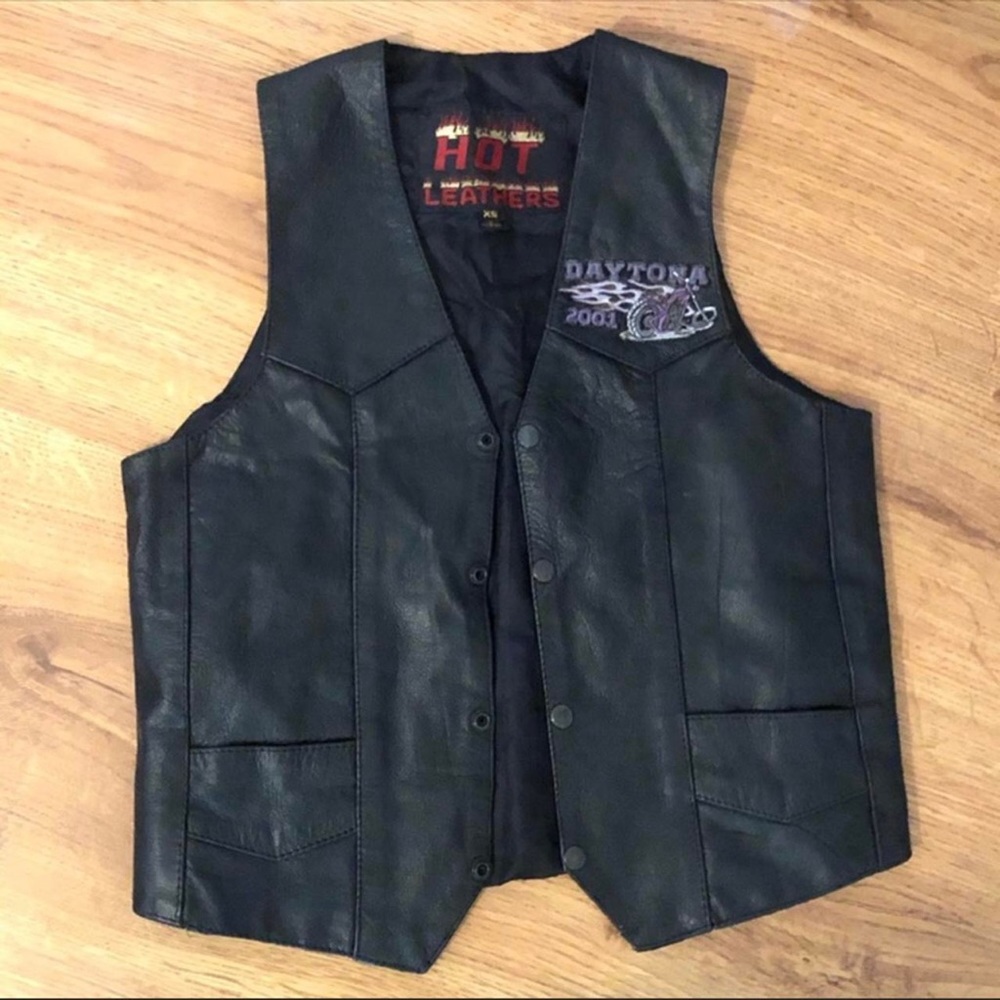 Vintage hot leathers Moto vest